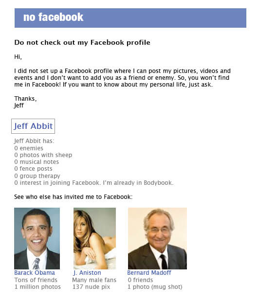 abbit-nofacebook Jeff\'s Facebook Page -- Not!